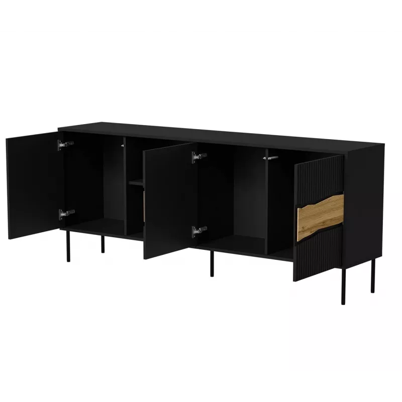 Cama INSERTO 3D1W komoda 190x40x80 czarny + LED
