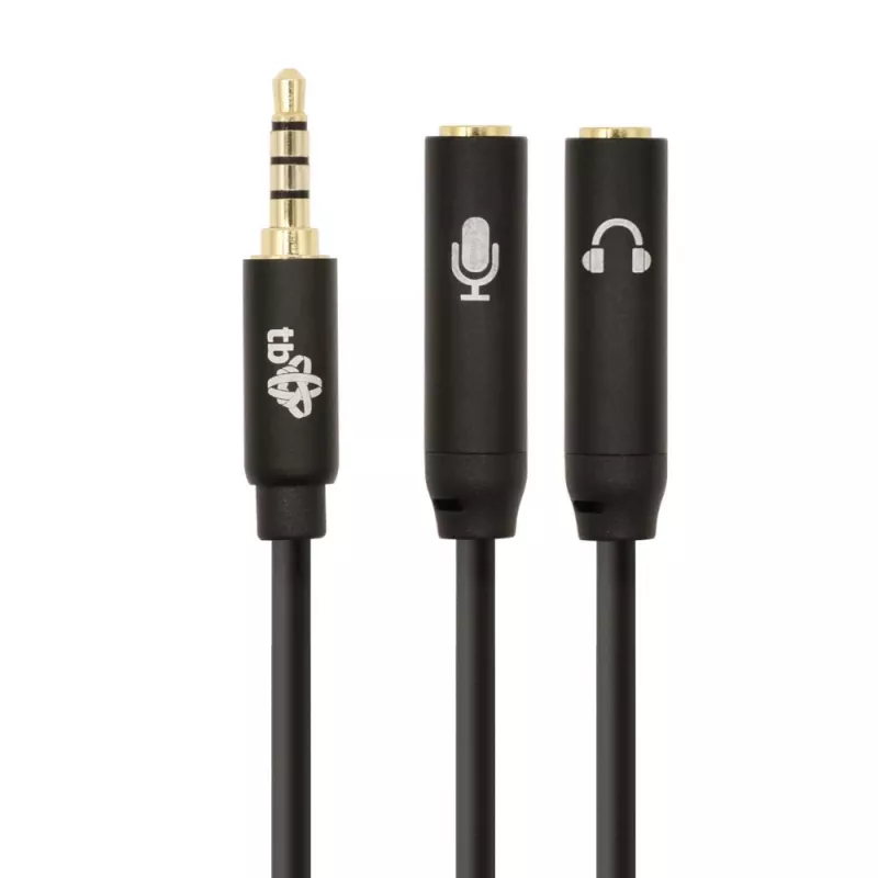 Adapter TB 3.5mm MiniJack rozgałęźnik 1x 3.5mm męski na 2x 3.5mm żeński, model AKTBXAJ0P2J030B
