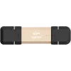 Pamięć USB Silicon Power DS72 250 GB, USB 3.2 Gen 2 Type-A / Type-C, aluminium/gumowa nasadka, złoty