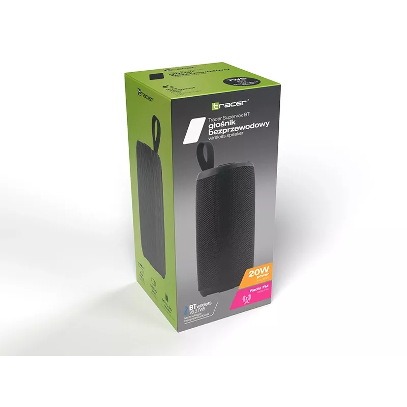 Przenośny głośnik Bluetooth TRACER Supervox Czarny TRAGLO47686 — bezprzewodowe audio, kompaktowa konstrukcja