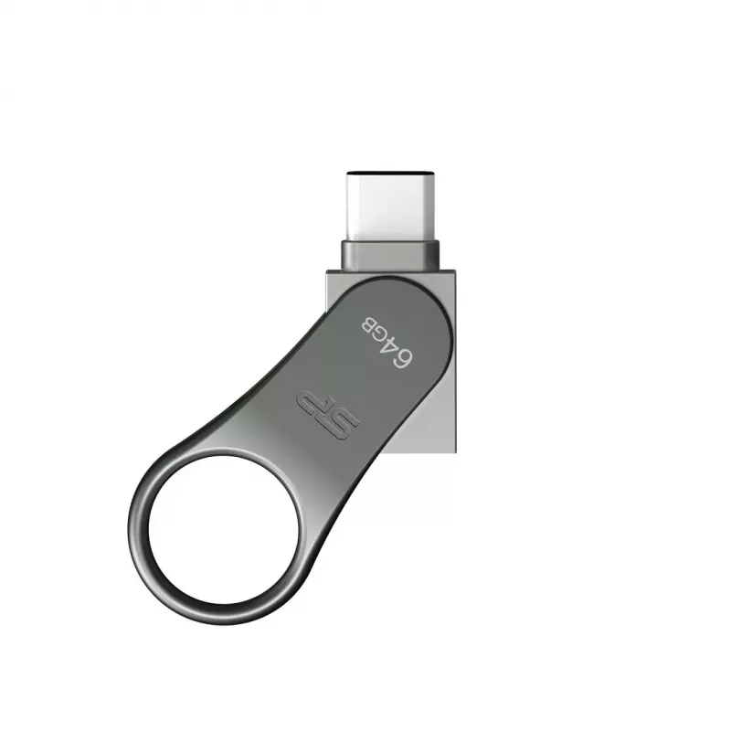 Silicon Power Mobile C80 Pamięć USB 64 GB USB Type-A / USB Type-C 3.0 (3.1 Gen 1) Tytanowa