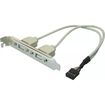 Wewnętrzny panel USB 2.0 ShiverPeaks 75620 z 2 portami typu A i 10-pinowym złączem płyty głównej
