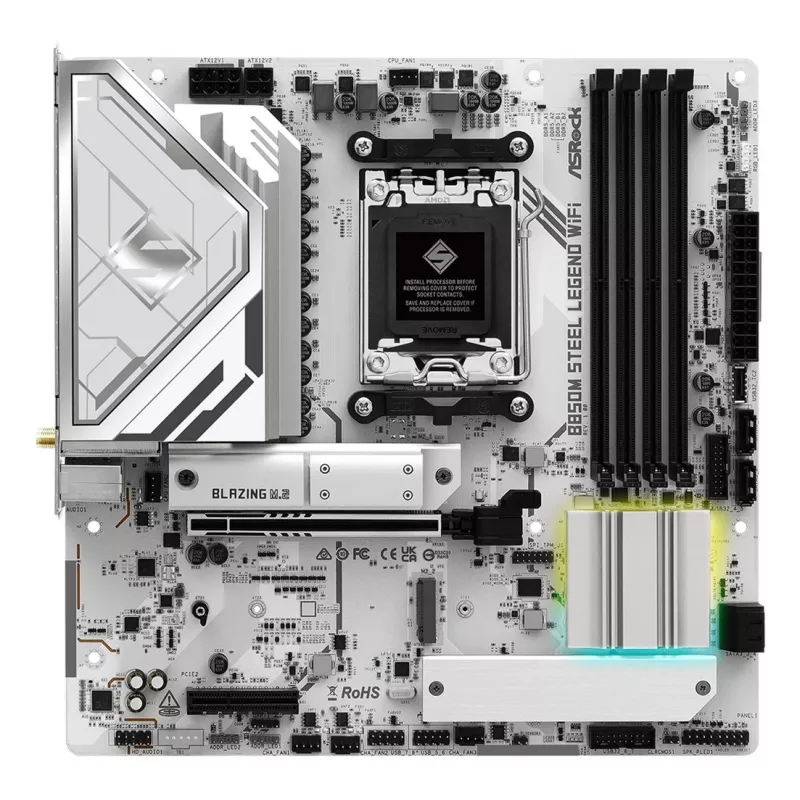 Płyta główna ASRock B850M Steel Legend WiFi — AMD B850, Socket AM5, microATX, DDR5, 4 DIMM, Wi‑Fi 7, 2.5Gb LAN