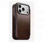 Etui do telefonu Nomad Modern Leather Folio dla iPhone 17 Pro, skóra/aluminium, 16 cm (6,3 cala) brązowy, 4 kieszenie na karty