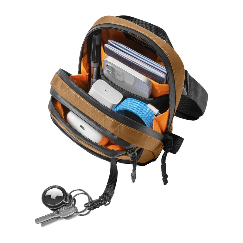 Torba podróżna Tomtoc Aviator-T37 z paskiem na ramię, tkanina X-Pac, brązowa