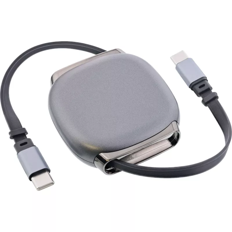 Kabel USB-C InLine 35850, zasilanie 100 W, 0,80 m, czarno-szary
