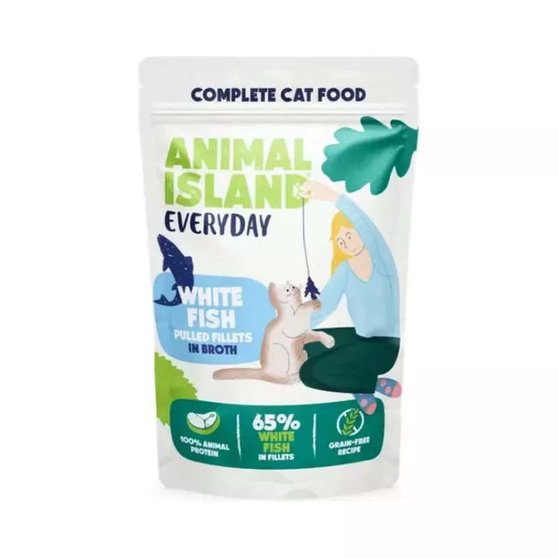 ANIMAL ISLAND Everyday Białe filety z ryby w bulionie - mokra karma dla kota - 12 x 85g