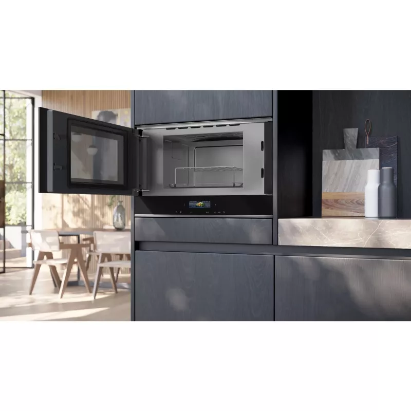 Siemens iQ700 BE732L1B1 Czarna Kuchenka mikrofalowa kombinowana Kuchenka mikrofalowa do zabudowy 21 l 900 W