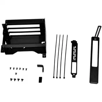 Lian Li O11DEXL-1X Upright GPU-Bracket - czarny - zestaw konwersyjny do Lian Li O11DEXL-W - pionowy montaż karty graficznej - zaślepka slotu PCI - bez kabla riser - na 4 slo