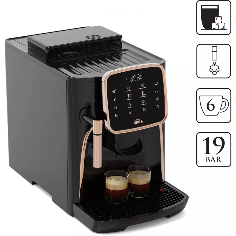 Okka Espresso Pro, w pełni automatyczny czarno-brązowy, 1450 W