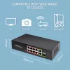 Przełącznik Ethernet QOLTEC 52297 PoE RJ45 z łączem uplink PoE i portem SFP