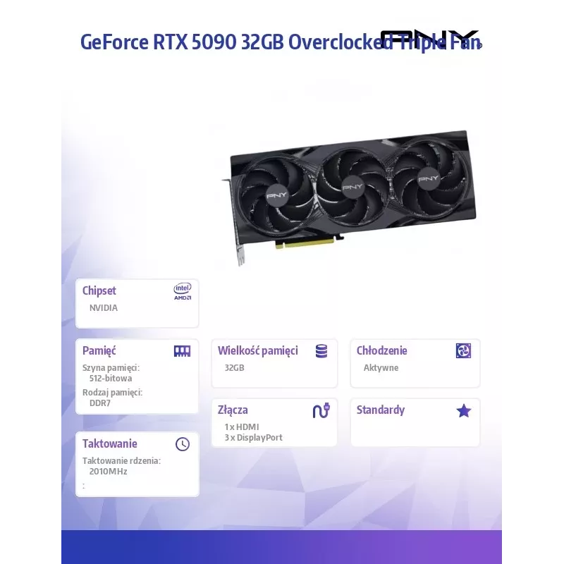 Karta graficzna PNY GeForce RTX 5090 OC 3F 32GB GDDR7