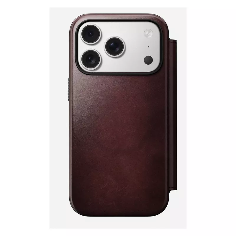 Etui na telefon Nomad Modern Leather Folio dla Apple iPhone 17 Pro, 6,3 cala (16 cm), skóra bordowa