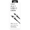 Celly 4-IN-1 kabel A+C to C+LIGHT 2M BK