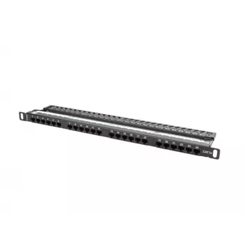 Lanberg PPU5-0024-B - RJ-45 - Kat.5, Kat.5e - Czarny - Metal - Montaż w szafie RACK - 0.5U