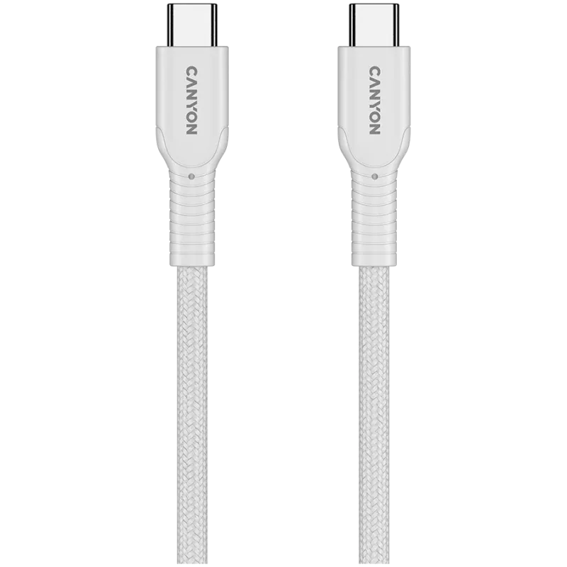 Kabel CANYON OnWire 60CL C-C 60W COLOR Pleciony 1m Biały
