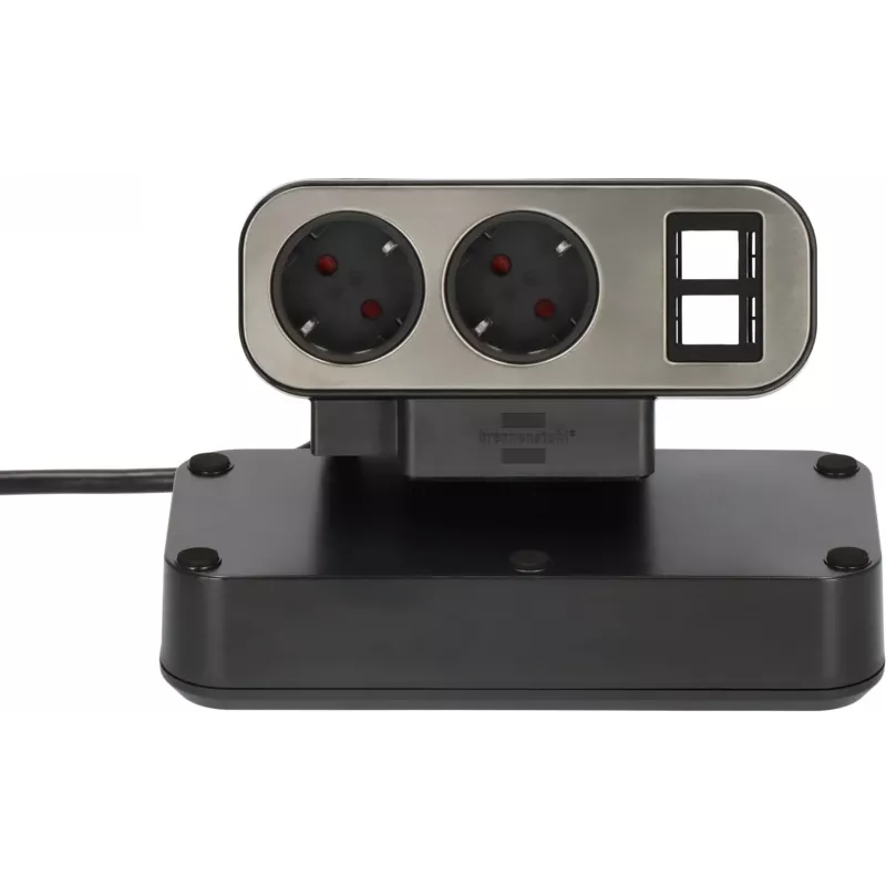 Power Extension Brennenstuhl 1153580100 2m 10 AC Outlets Indoor Czarny srebrny