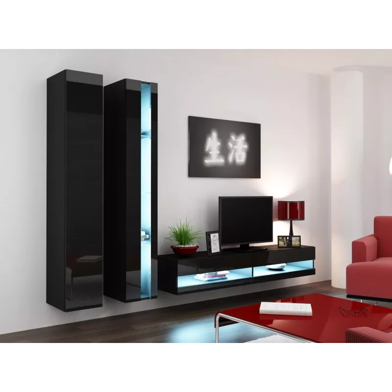 Regał Cama VIGO NEW 180/40/30 czarny/czarny połysk