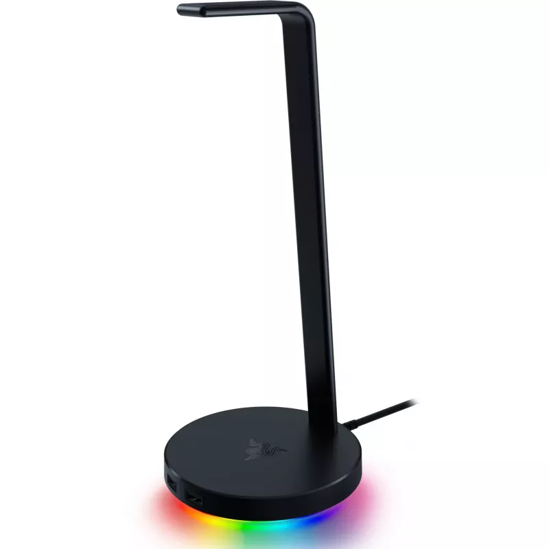 Razer Base Station V2 Chroma, Czarny, 2 porty USB 3.1, 1 port combo 3,5 mm z wbudowanym DAC, dźwięk przestrzenny 7.1, Razer Chroma™ RGB, aluminiowa konstrukcja, antypoślizgowa podstawa
