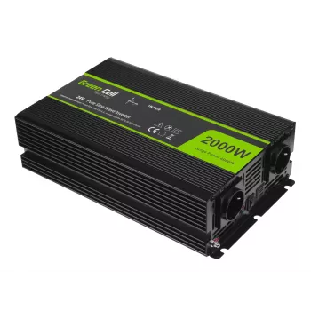Przetwornica napięcia zielony Cell INV20, DC 24 V na AC 230 V, 4000 W, 50 Hz, prąd wejściowy 40 A, do użytku wewnętrznego, czarna