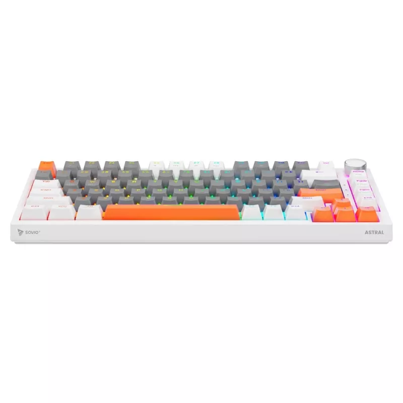 Klawiatura gamingowa Savio ASTRAL WHITE JADE 3 KOLORY USB QWERTY US International