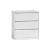 Komoda Top e shop K3 BIEL, 3 szuflady, biała, płyta wiórowa, 700×430×780 mm