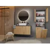 Szafka łazienkowa Top e Shop NEL 2K DK ANT/ART KP — grafit/dąb, wolnostojąca, 600×300×1740 mm, 3 półki