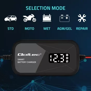 Ładowarka akumulatorów QOLTEC 52492 12V 2A z kontrolą mikroprocesorową i regeneracją ogniw