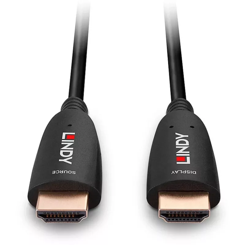 Lindy 15m Fibre Optic Hybrid HDMI 8K60 kabel, 15 m, HDMI Type A (Standard), HDMI Type A (Standard), 48 Gbit/s, Czarny