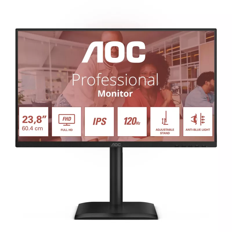 Monitor komputerowy AOC 24E4U 60,5 cm (23,8 cala) 1920 x 1080 pikseli Full HD LED Czarny
