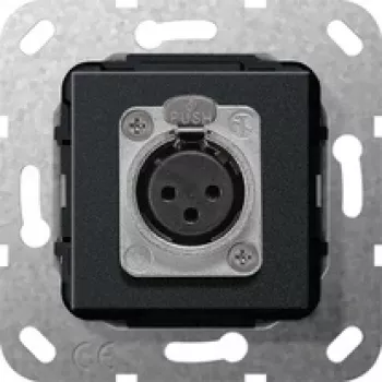 Gniazdo XLR GIRA serii D wkładka czarna matowa 566710 (566710)