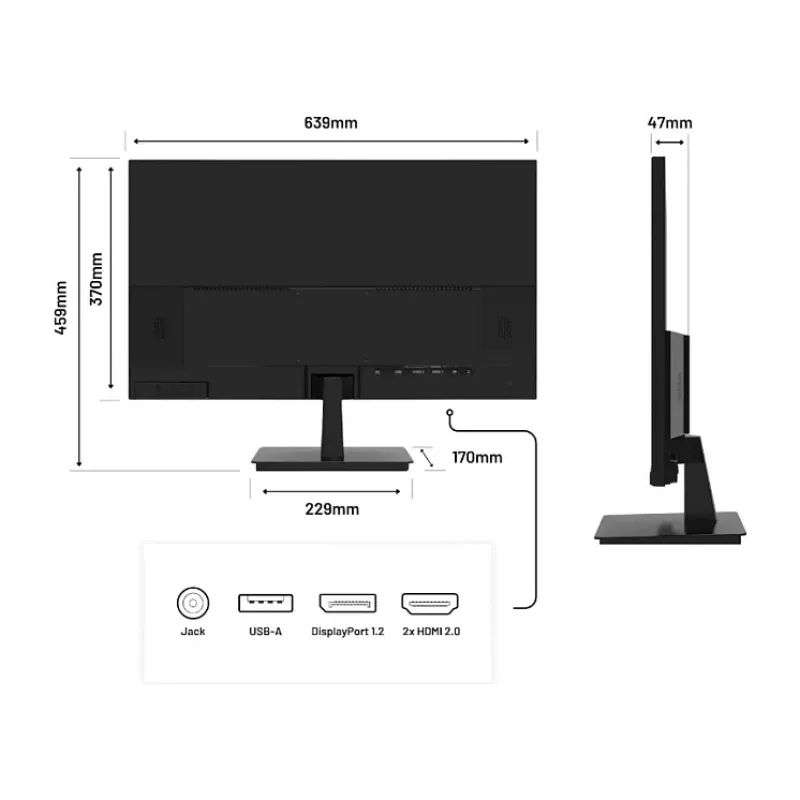 Monitor JAPANNEXT 4K UHD 71,1 cm (28 inch) 3840x2160 pikseli, panel IPS, 5 ms, 60 Hz, AMD FreeSync, HDMI, DisplayPort (JN-I280UHD60F-P)