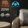 Rozgałęźnik zasilania MACLEAN MCE249 F/B — 2 gniazda AC (16A + 6A) z 2×USB-A i 2×USB-C PD 20W, wtyk EU, czarny