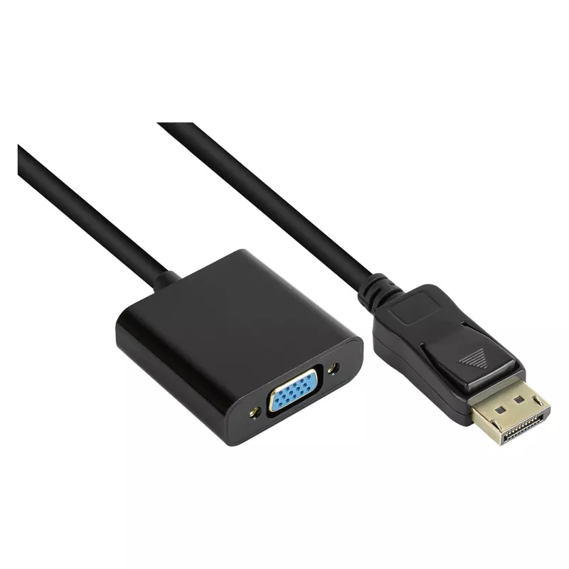Adapter DisplayPort Stecker an VGA Buchse, 1920*1200 @60Hz, vergoldete Kontakte, ca. 20cm, Good Conn (DP-AD11)
