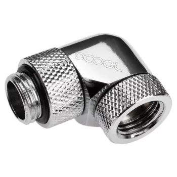 Alphacool Eiszapfen Connector Series - Gewinkelter adapter montażowy do układu chłodzenia cieczą - srebrno-niklowy