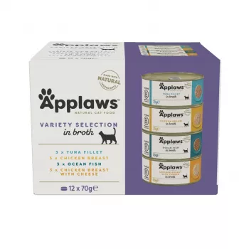 APPLAWS Variety selection multipack in broth - mokra karma dla kota - 12x70g