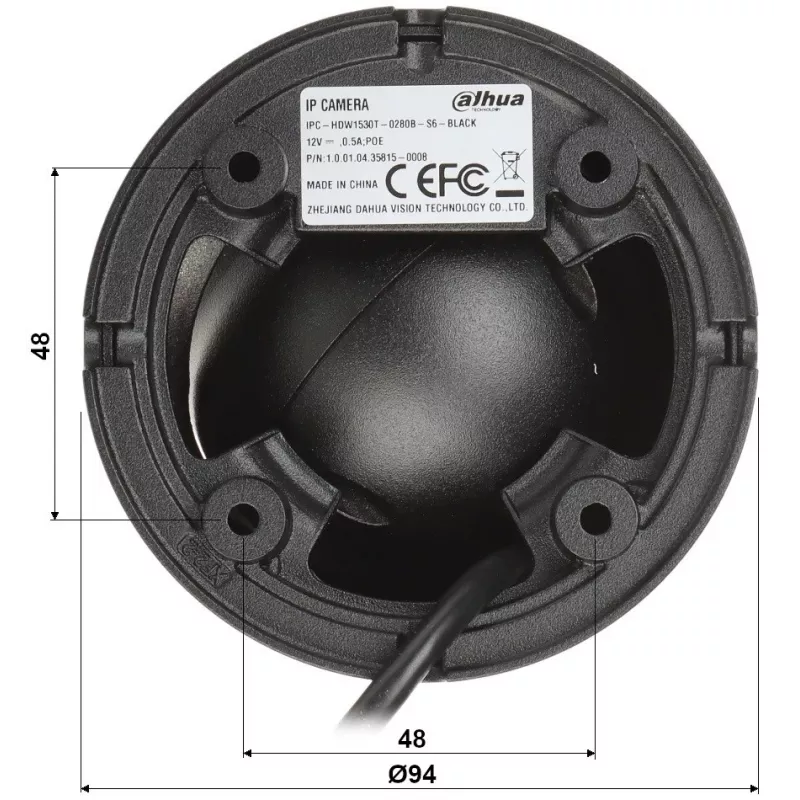 Kamera IP DAHUA IPC-HDW1530T-0280B-S6-Czarny Czarna