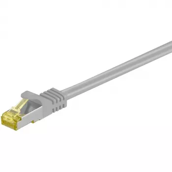 Wentronic Goobay - Patch-kabel - RJ-45 (M) - RJ-45 (M) - 1,5m - SFTP, PiMF -Cat.7 przewód instalacyjny - Crimped, smooth, bezhalogenowy - szary (91594)