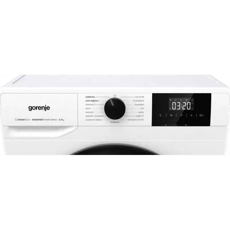 Pralka wolnostojąca Gorenje W3NGPI72SBS, 7 kg, 1200 obr./min, silnik inwerterowy, para, 15 programów, biała