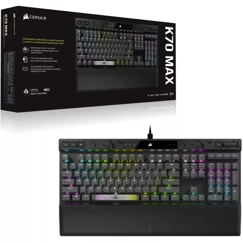 Klawiatura Corsair K70 MAX Gaming USB Niemiecka Czarna