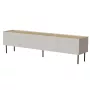 Szafka RTV Cama Meble FELLINI 200x40x52 cm, rama w kolorze kaszmir, blat z dębu olejowanego