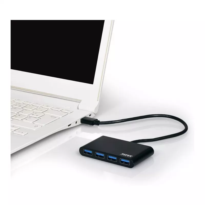 Hub USB Port Designs 900121 USB 3.2 Gen 1 Type-A 5000 Mbit/s Czarny