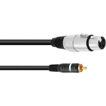 adapter kablowya audio Omnitronic 30224028 — 1x wtyk RCA na 1x 3-pinowe gniazdo XLR, 2,00 m, czarny