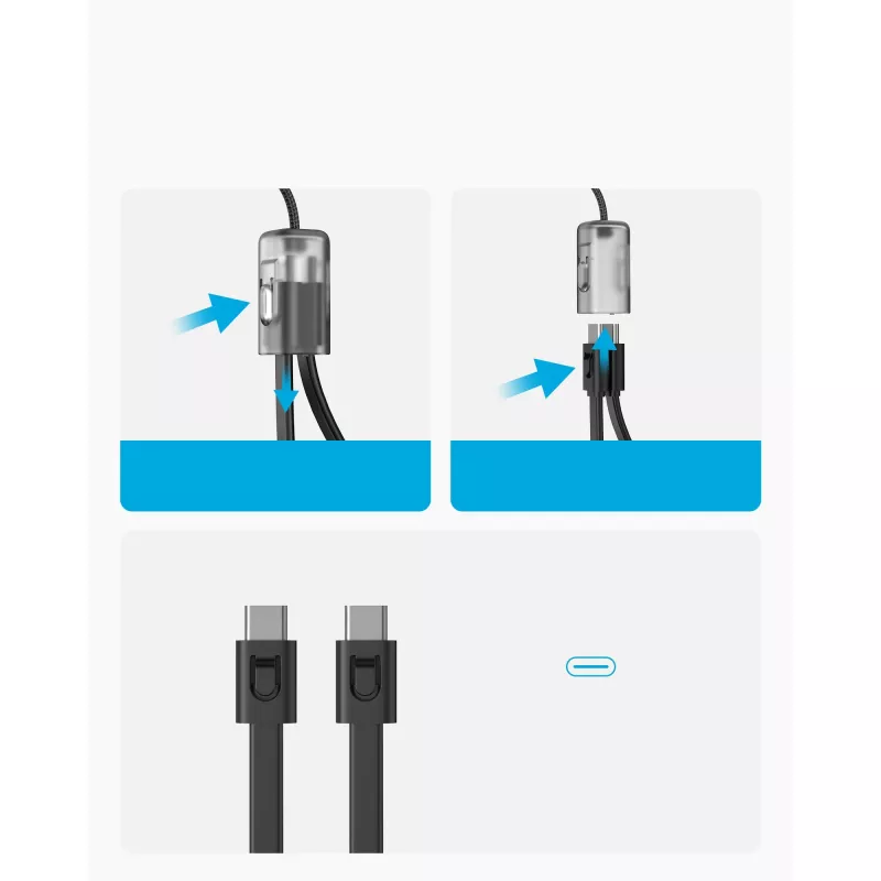 PowerBank z kablem USB-C 20000 mAh 30W Czarny
