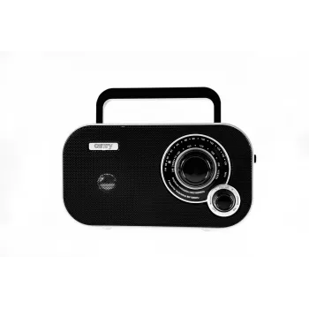 Radio przenośne Camry CR 1140b — AM/MF, szary, zasilanie sieciowe lub bateryjne, kompaktowe 280×65×113 mm