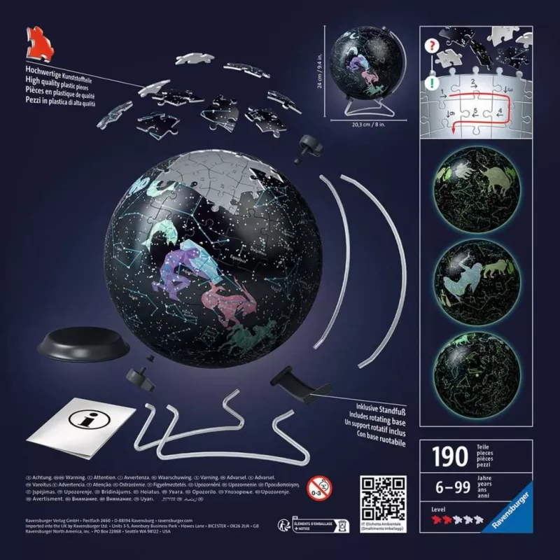 Kula 3D Puzzle Ball Star Globe Świecąca w Ciemności