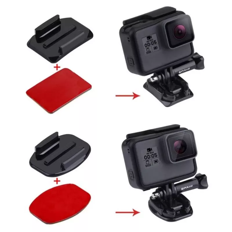 Zestaw naklejek i elementów mocujących Puluz do Osmo Action i GoPro – naklejane uchwyty i akcesoria mocujące