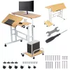 Maclean mobilny stolik pod laptopa, biały, 80x60cm, maks. 50kg, reg. wysokość 67-115cm, MC-124 W