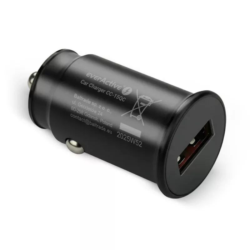 Ładowarka samochodowa everActive CC-15QC QC3.0 18W 1x USB z kablem