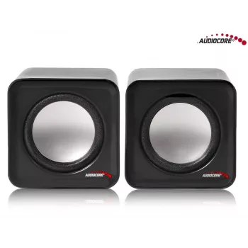 2-drożny głośnik PC Audiocore AC870 B — 3 W RMS, przewodowe zasilanie USB, wejście 3,5 mm, kanały 2.0